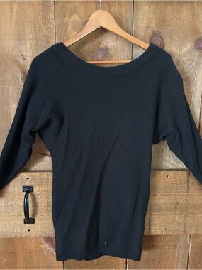 ruby moon Black Off-the-Shoulder Knit Sweater